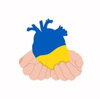 Vektorhände mit ukrainischem Herzen vektor