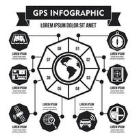 GPS-Navigationsinfografik-Konzept, einfacher Stil vektor