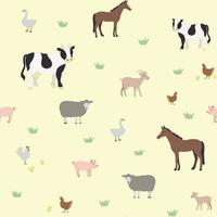 tecknad gård husdjur mönster vektor