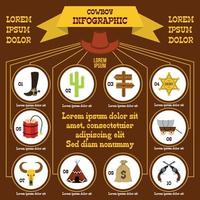 cowboy infographic element, platt stil vektor