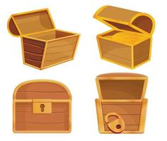 Dower Chest Icons Set, Cartoon-Stil vektor