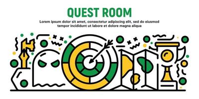 quest room banner, dispositionsstil vektor