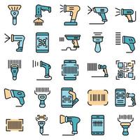 Barcode-Scanner-Icons Vektor flach