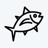 Symbol Thunfisch. geeignet für Meeresfrüchte-Symbol. Linienstil. einfaches Design editierbar. Design-Vorlagenvektor. einfache Abbildung vektor