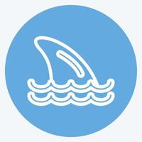 Symbol Haifischflossen. geeignet für Meeresfrüchte-Symbol. blaue augen stil. einfaches Design editierbar. Design-Vorlagenvektor. einfache Abbildung vektor