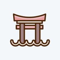 ikon torii gate. lämplig för japansk symbol. platt stil. enkel design redigerbar. design mall vektor. enkel illustration vektor