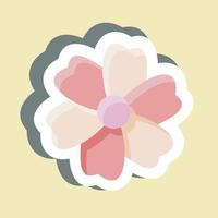 Aufkleber Kirschblüte. geeignet für japanisches symbol. einfaches Design editierbar. Design-Vorlagenvektor. einfache Abbildung vektor