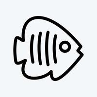 ikonen tropiska fiskar. lämplig för skaldjur symbol. linjestil. enkel design redigerbar. designmall vektor. enkel illustration vektor