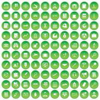 100 förstoringsglas ikoner som grön cirkel vektor
