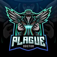 Doctor Plague Esport-Logo-Maskottchen-Design vektor