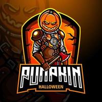 pumpa helloween esport logotyp maskot designprint vektor