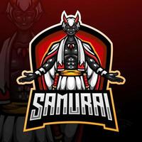 samurai-teufel-maskottchen-esport-logo-design vektor