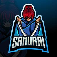 samurai maskot. esport-logotypdesign. vektor