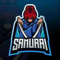 Samurai-Maskottchen. Esport-Logo-Design. vektor
