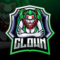 clownmaskot. esport-logotypdesign. vektor