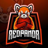 röd panda maskot. esport-logotypdesign. vektor