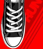 schwarze Schuhe auf rotem Grund vektor