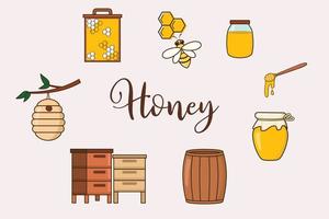 Honigfarm produziert Icon-Design vektor