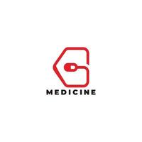 bokstaven g kapsel medicin symbol logotyp vektor