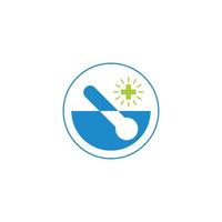 Wasser traditionell natürlich plus Heilkräuter Symbol Logo Vektor