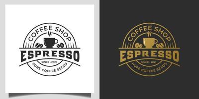 Vintage-Retro-Logos und klassisches Café-Emblem-Design vektor