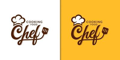 kock matlagning logotyp med hatt för restaurang logotyp formgivningsmall vektor