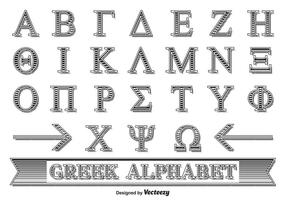 Dekorativa grekiska alfabetet vektor