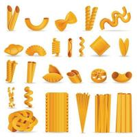 Pasta-Icon-Set, Cartoon-Stil vektor