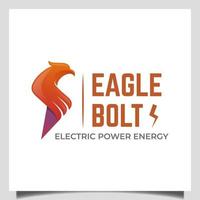 power energy eagle flash logotypdesign med thunderbolt ikon vektorsymbol vektor