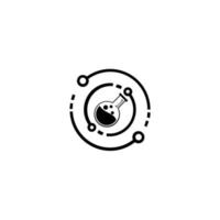 Wissenschaftslabor-Logo-Vorlage. forschung, labor, kolben, rohr, symbolvorlage isoliert auf weiß. vektor