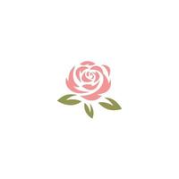 Rosensymbol. Blumendesign-Elementvektor, Emblemdesign auf weißem Hintergrund vektor