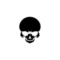 Totenkopf-Logo-Design-Illustration auf weißem Hintergrund für Broschüren-Banner und Veröffentlichung vektor