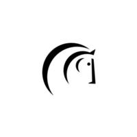 vektor siluett av en hästs huvud logotypdesigner