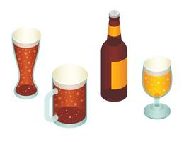 Bier-Icon-Set, isometrischer Stil vektor