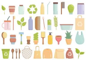 miljövänlig konsumtion ikoner som tecknad vektor. bioenergi vektor