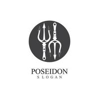 trident design vektor och poseidon ikon illustration mall