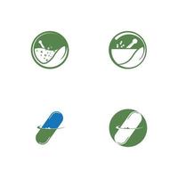 apotek ikon, växtbaserade apotek symbol, mortelstöt och mortel vektor illustration formgivningsmall