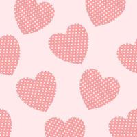 rosa hjärtan med vita prickar. använd för bakgrundsbilder, bokomslag, tygmönster, etc. vektor