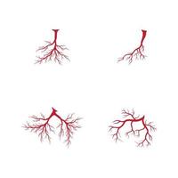 menschliche venen, rotes blutgefäßdesign und arterienvektorillustration lokalisiert vektor