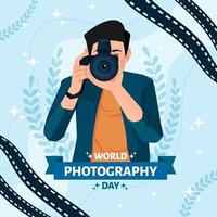 World Photography Day koncept vektor