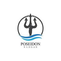 trident design vektor och poseidon ikon illustration mall