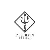 trident design vektor och poseidon ikon illustration mall