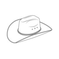 Cowboy-Hut-Umriss-Symbol-Darstellung auf weißem Hintergrund vektor