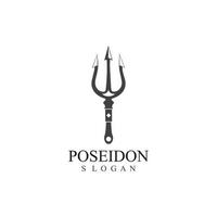 dreizack design vektor und poseidon symbol illustrationsvorlage