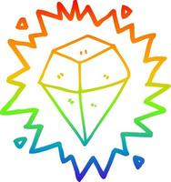 Regenbogen-Gradientenlinie Zeichnung Cartoon glänzender Kristall vektor