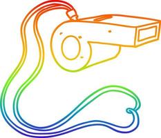 Regenbogen-Gradientenlinie Zeichnung Cartoon-Pfeife vektor