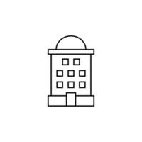 hotell, lägenhet, radhus, bostäder tunn linje ikon vektor illustration logotyp mall. lämplig för många ändamål.