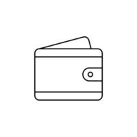 plånbok, sparande, pengar tunn linje ikon vektor illustration logotyp mall. lämplig för många ändamål.