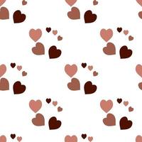 Nahtloses Muster in einfachen, dezenten, hell- und dunkelrosa Herzen auf weißem Hintergrund für Stoff, Textilien, Kleidung, Tischdecken und andere Dinge. Vektorbild. vektor