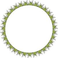 runder Rahmen mit grünem Gras. isolierter Kranz auf weißem Hintergrund für Ihr Design vektor